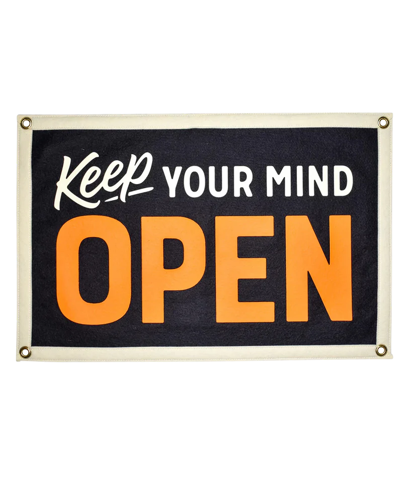 Keep Your Mind Open Camp Flag - Holy Smokes x Oxford Pennant